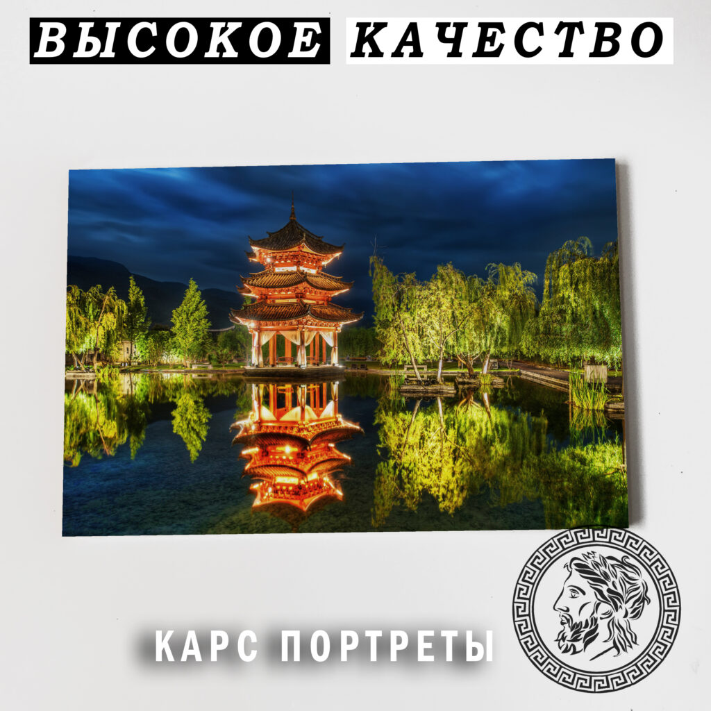 Китайский Храм Природа Китая Постер Картина 60х40