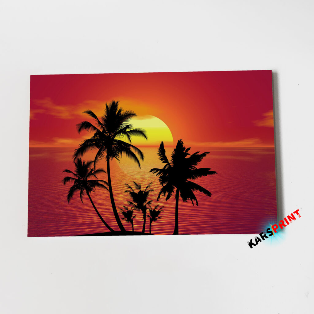 Пальмы солнце и море Постер Картины 60х40