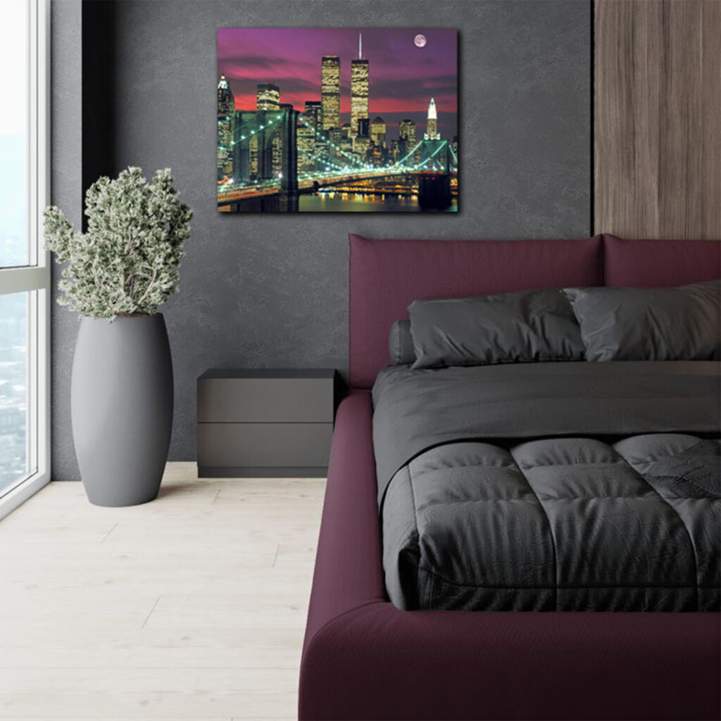 Бруклинский висячий мост Постер Картина 80х60