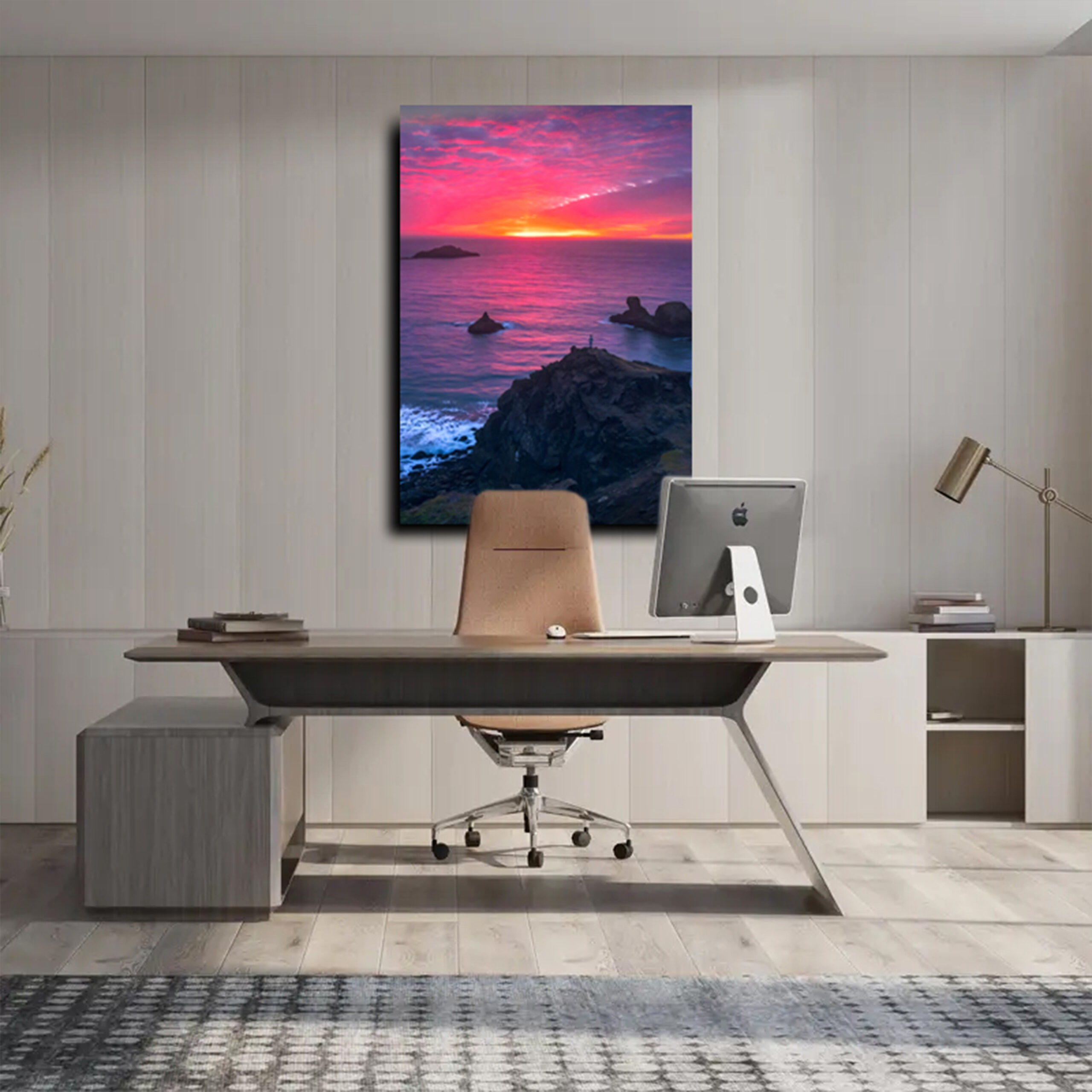 Закат в море Постер Картина 40х60