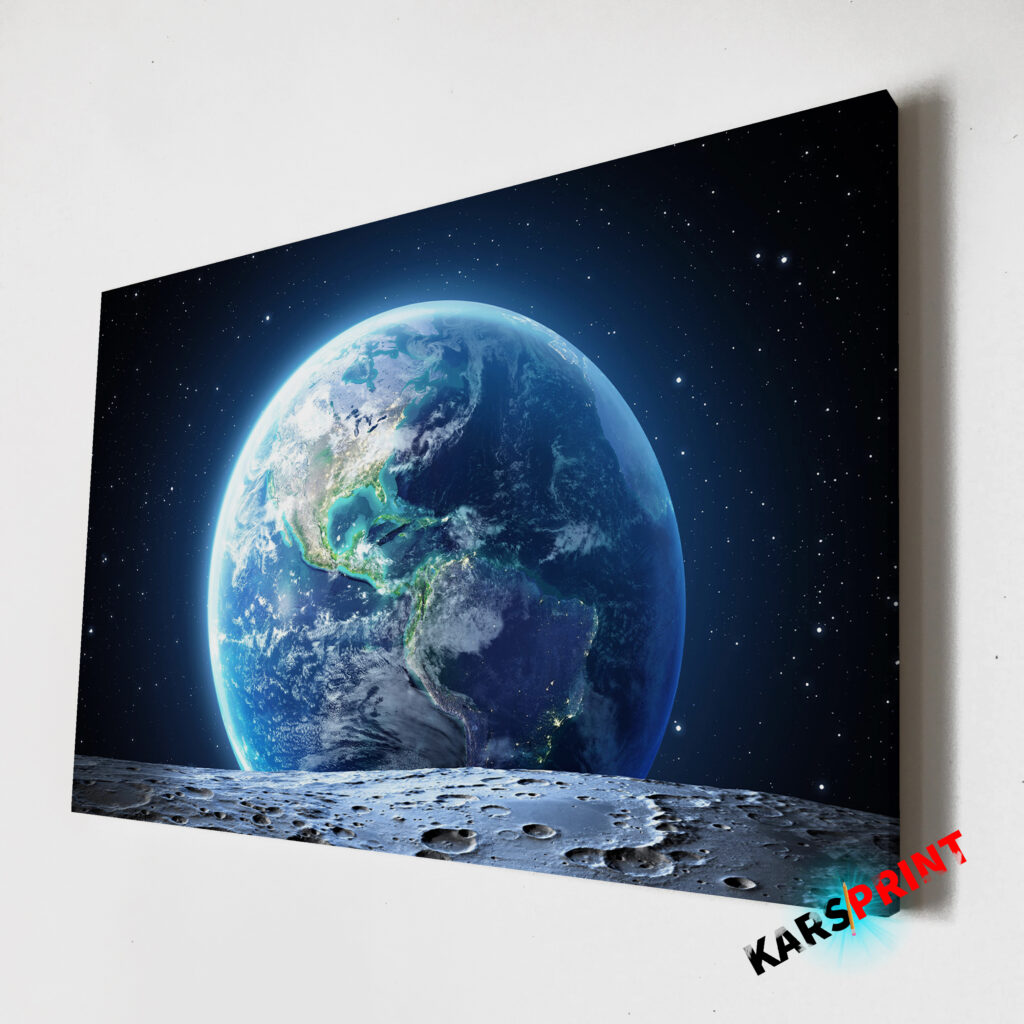 Луна и космос Постер Картина 60х40