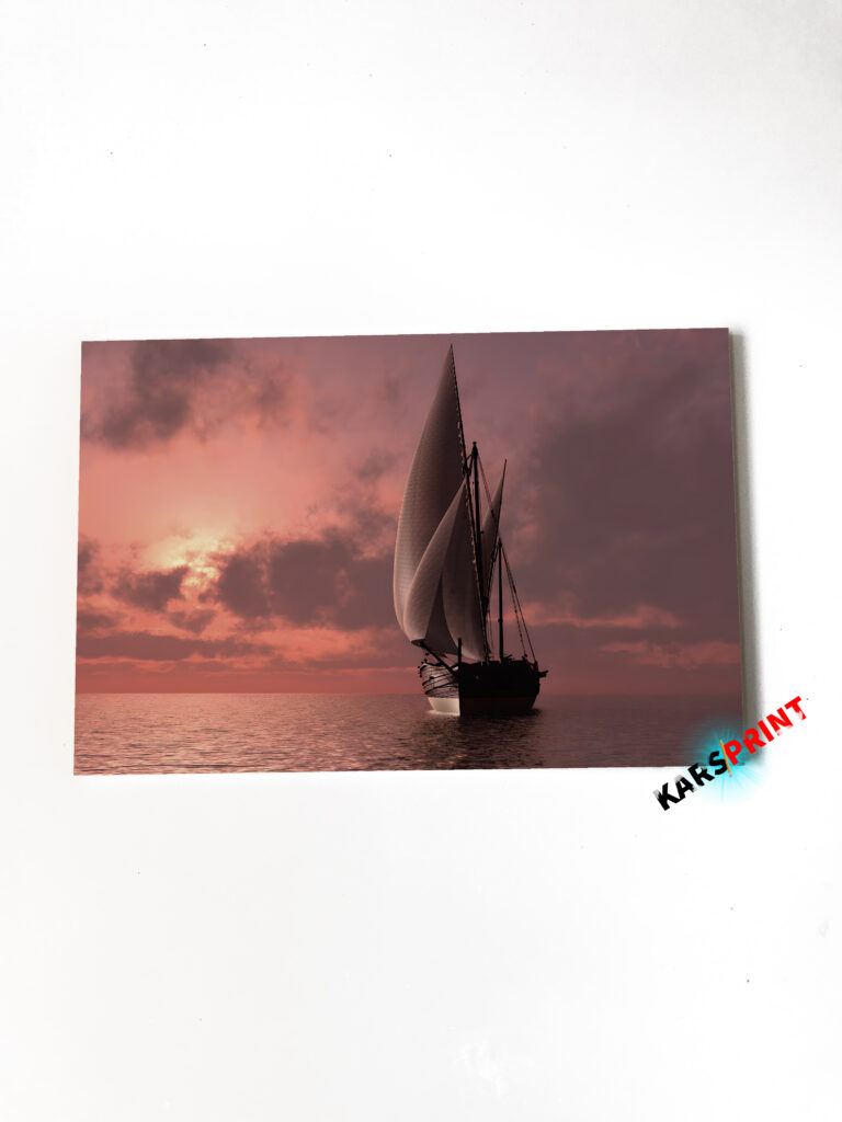 Одинокий парус в море Постер Картина 60х40