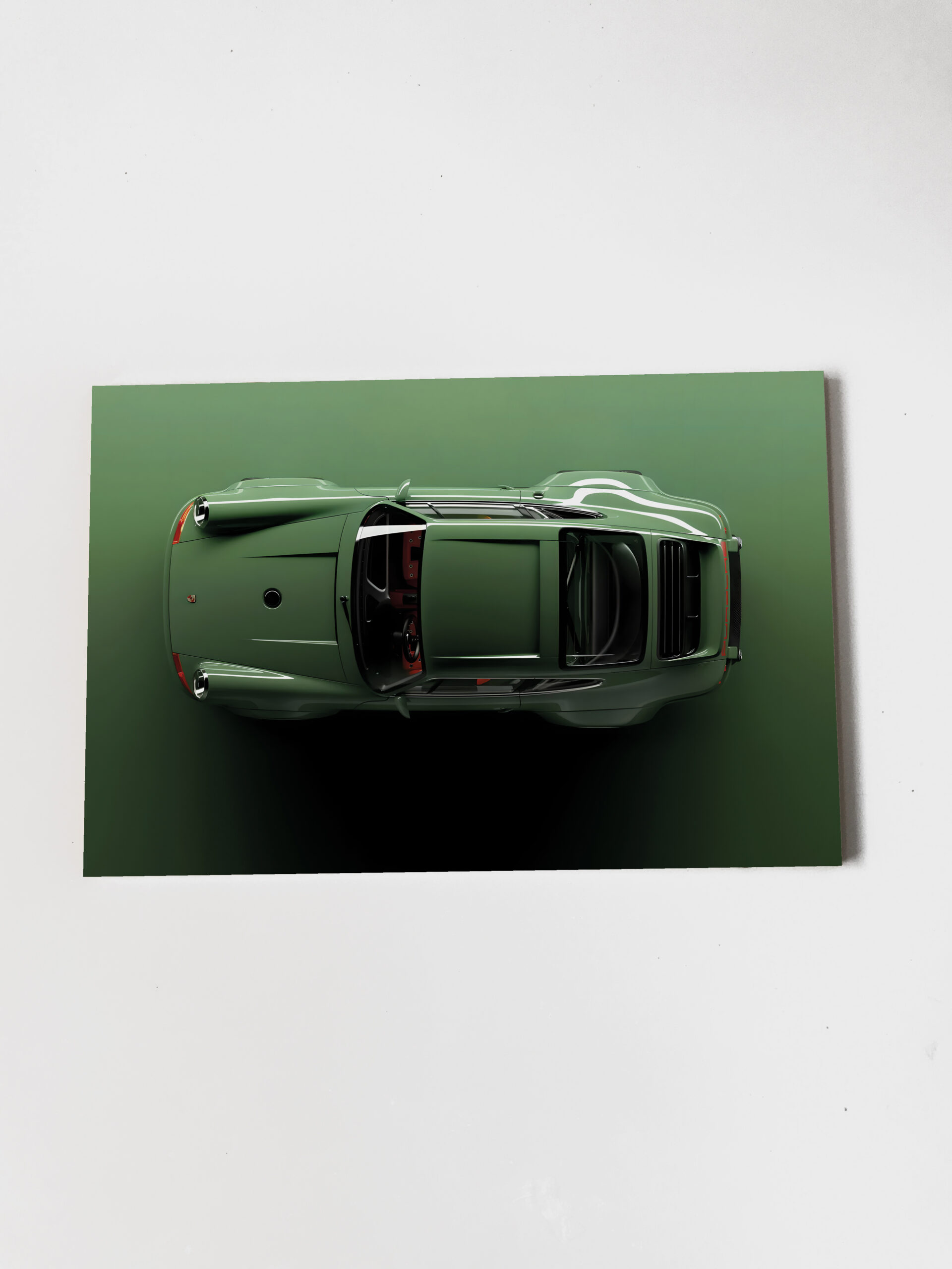 Porsche 964 или Порш 911 Вид сверху Постер Картина 70х50