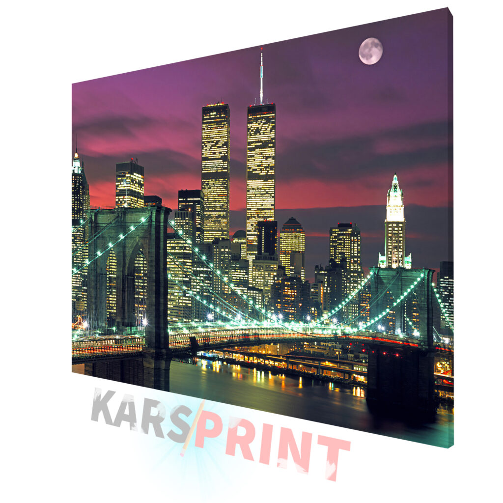 Бруклинский висячий мост Постер Картина 80х60