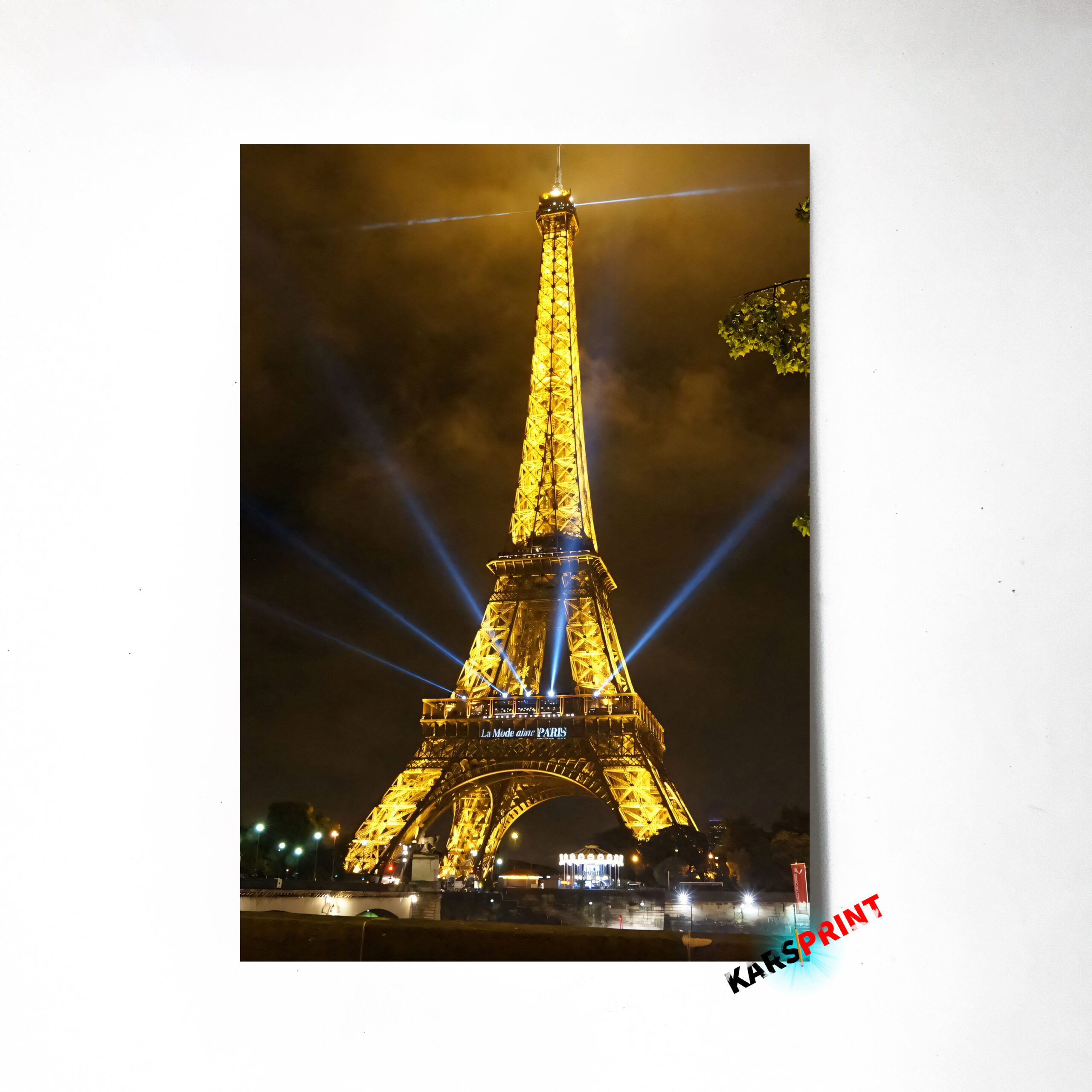 Эйфелева башня ночью Постер Картина 60х40