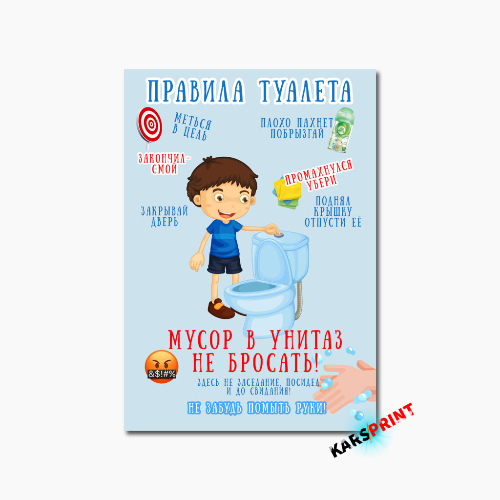 Правила туалета Постер Картина 40х60