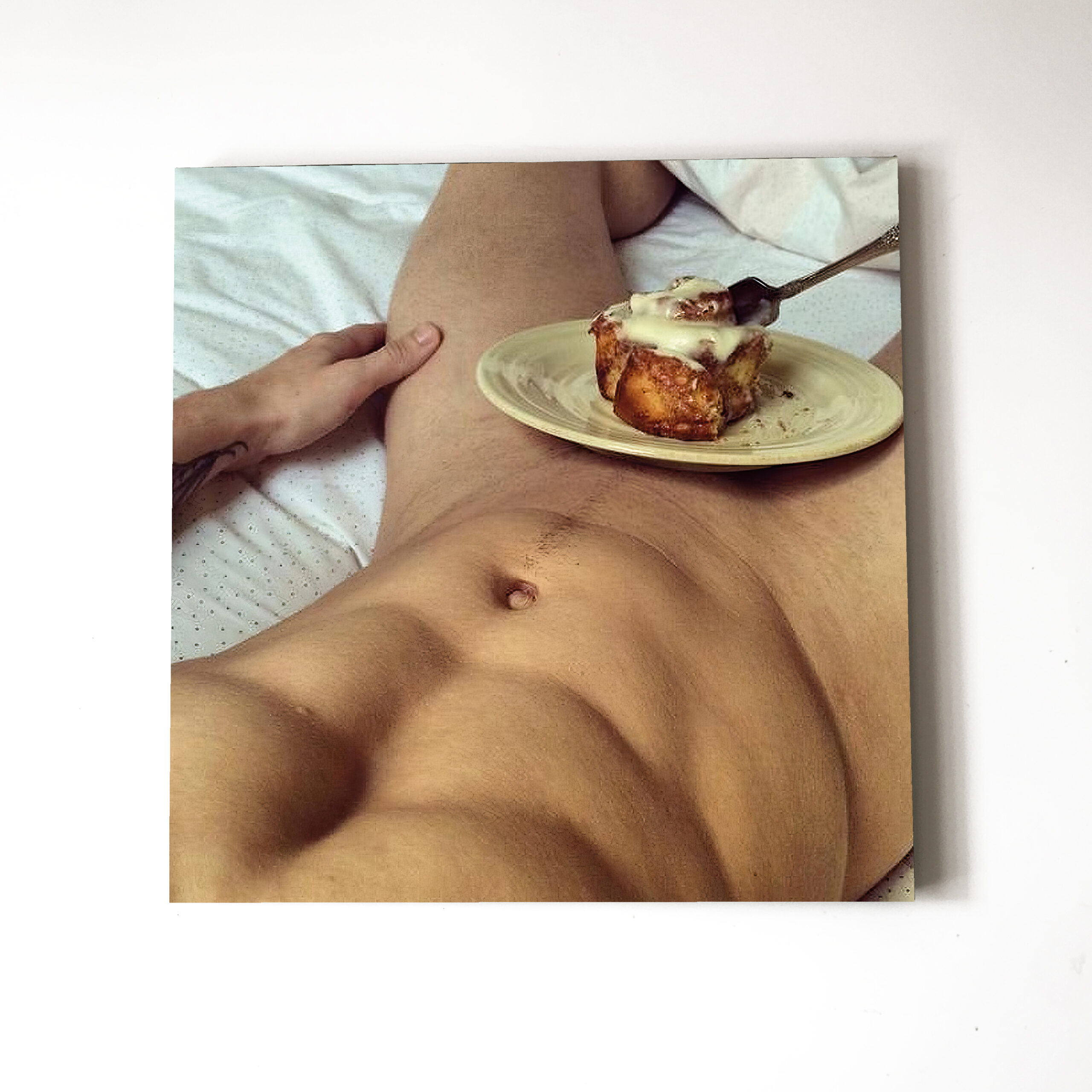 Мужчина с десертом Картина Постер 50х50