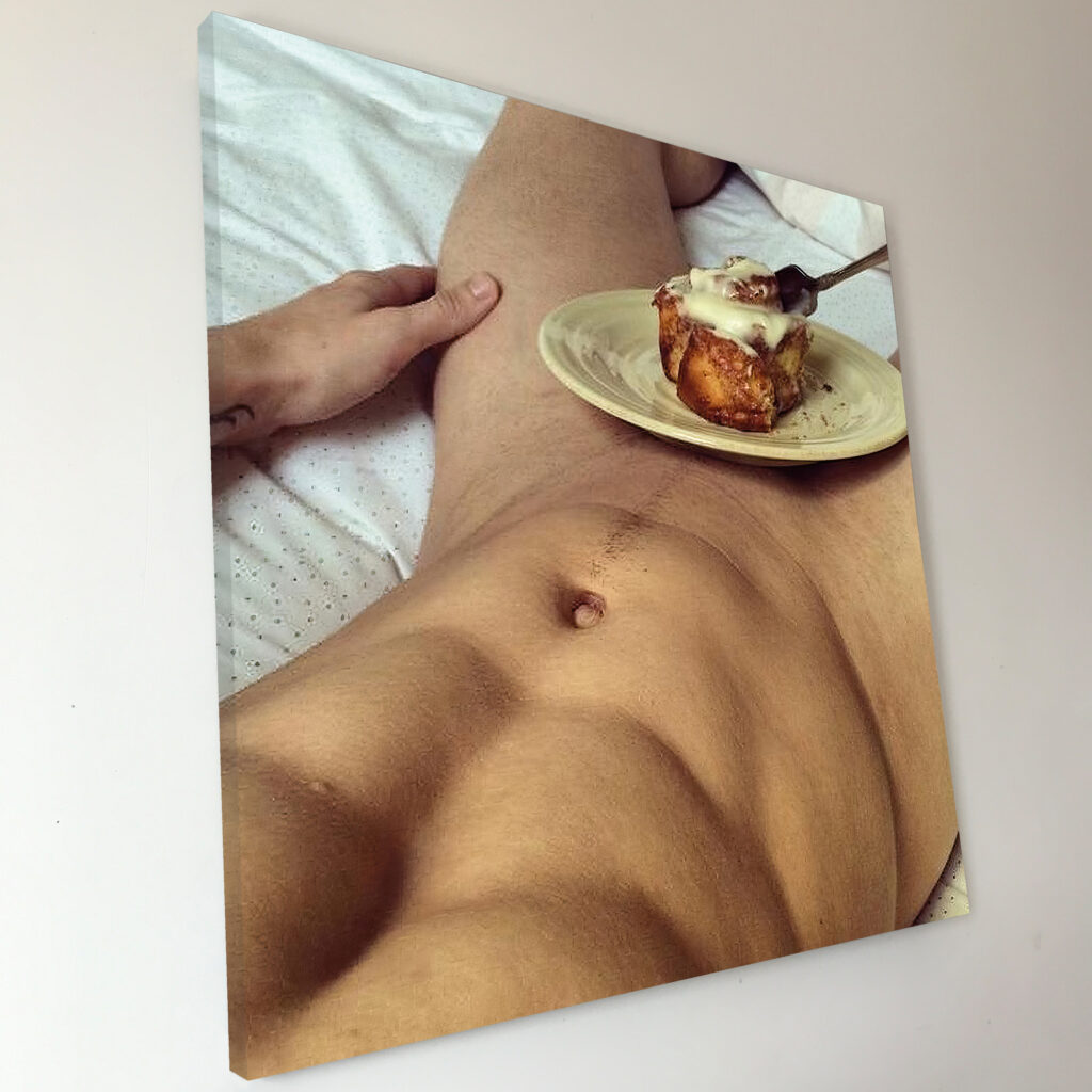 Мужчина с десертом Картина Постер 50х50