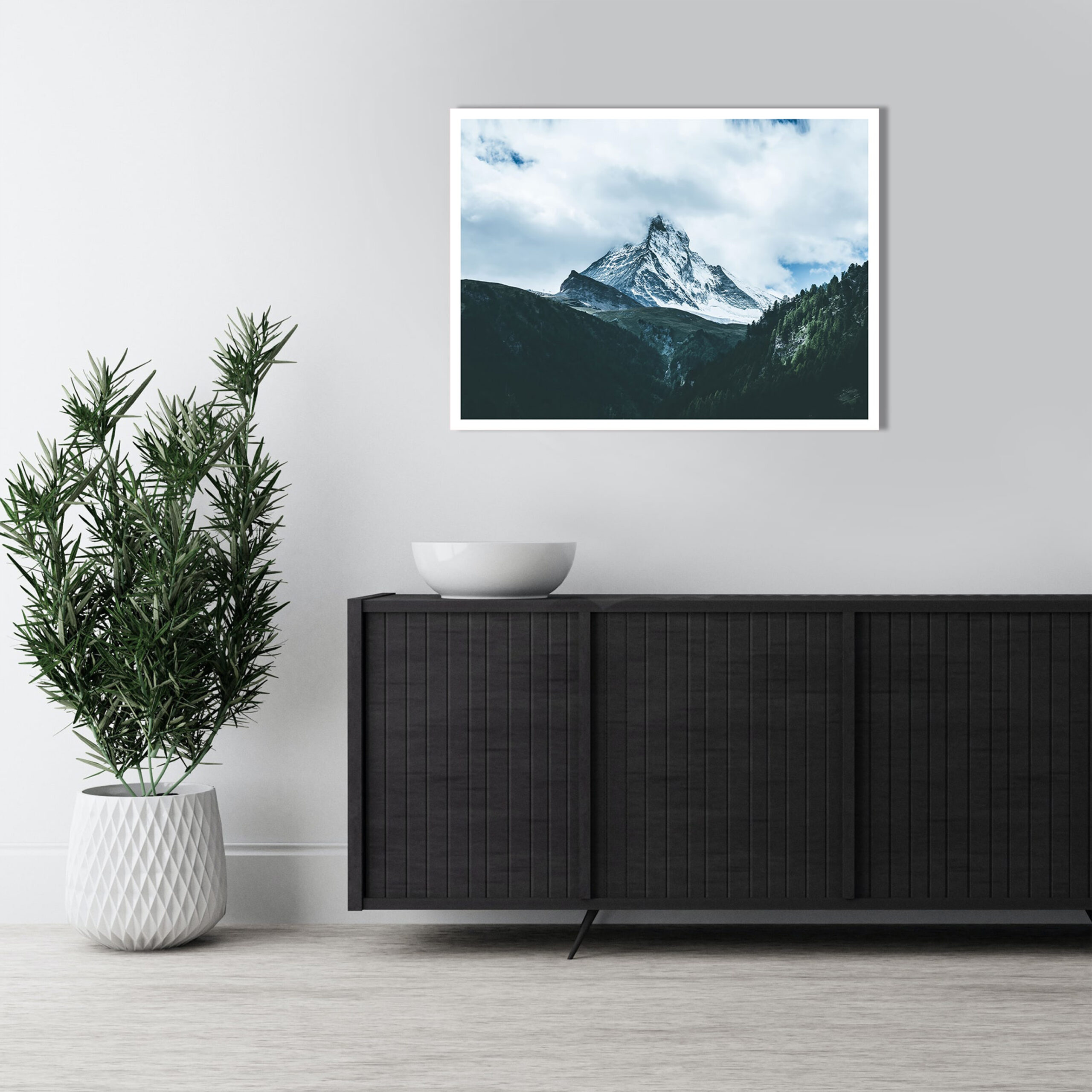 Снежная красивые Горы Постер Картина 70х50