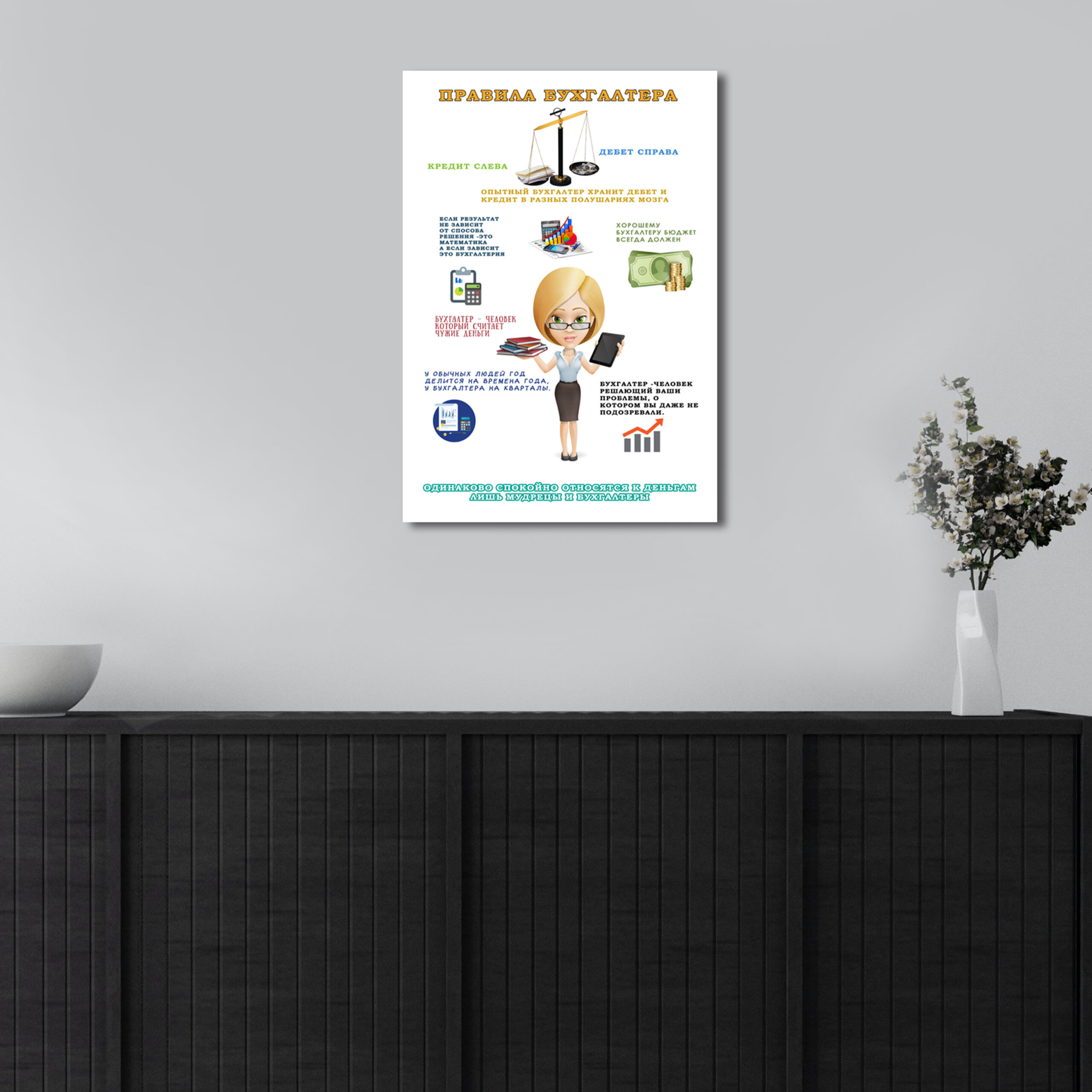 Правила Бухгалтера Постер Картина 40х60