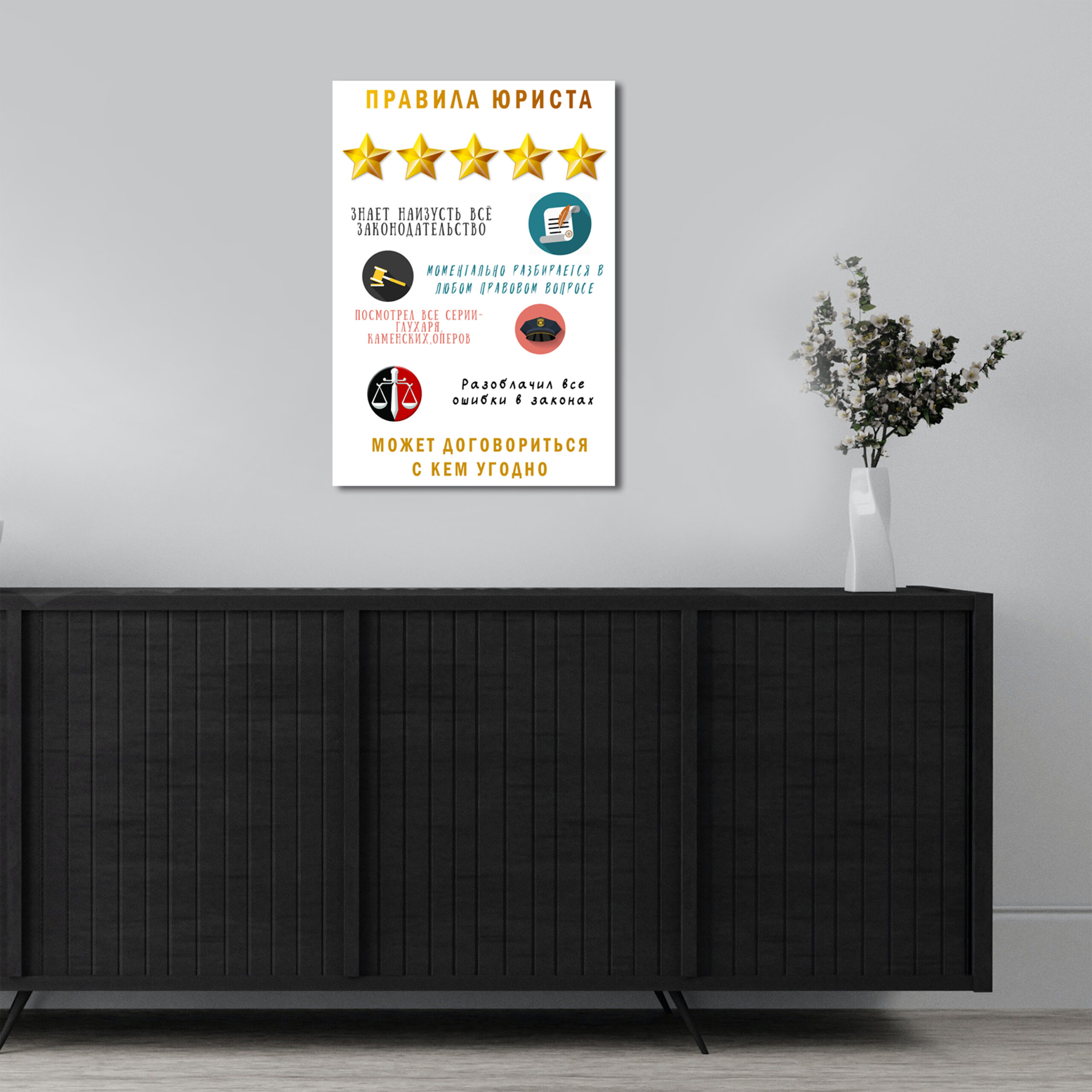 Правила юриста Постер Картина 40х60