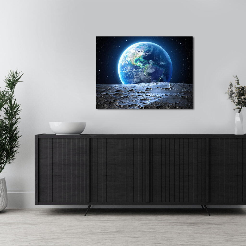 Луна и космос Постер Картина 60х40