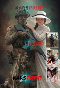 Портреты и Картины на холсте из нескольких фото