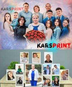 Портреты и Картины на холсте из нескольких фото